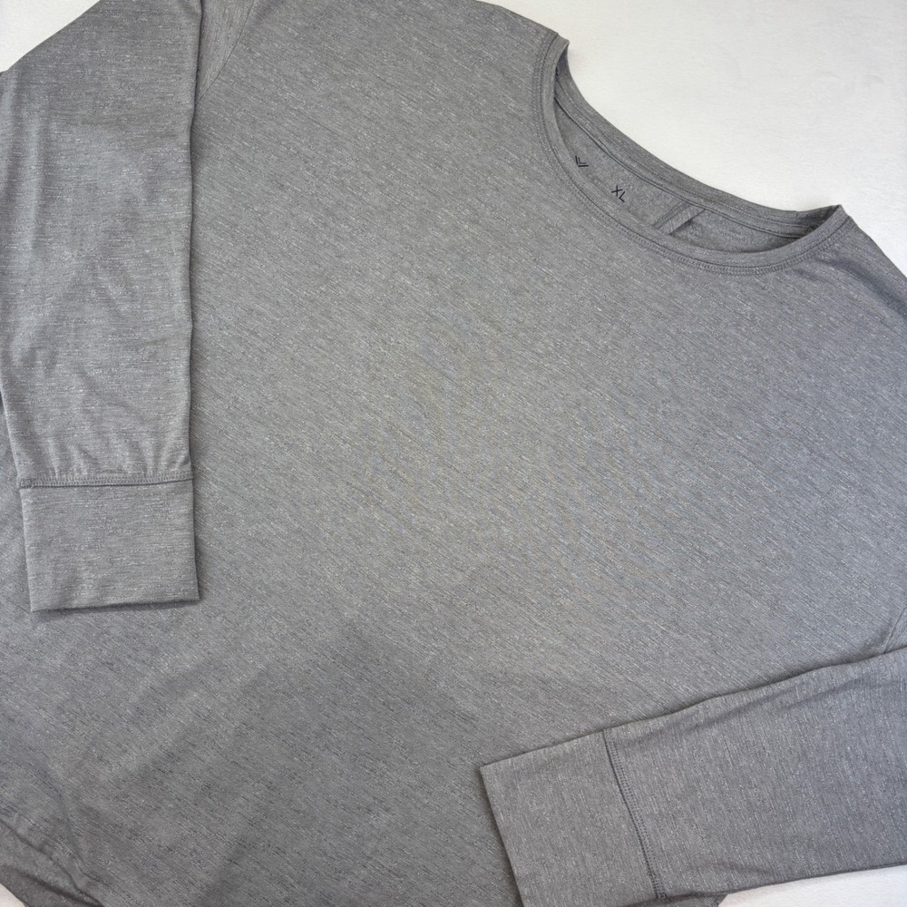 Xersion‎ Women's XL Gray Twist Back Long Sleeve Top Athleisure Activewear
